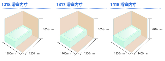 マンション用浴室のサイズ3